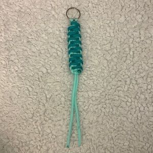 Cyan Blue and Turquoise Paracord Keychain / Bag Charm